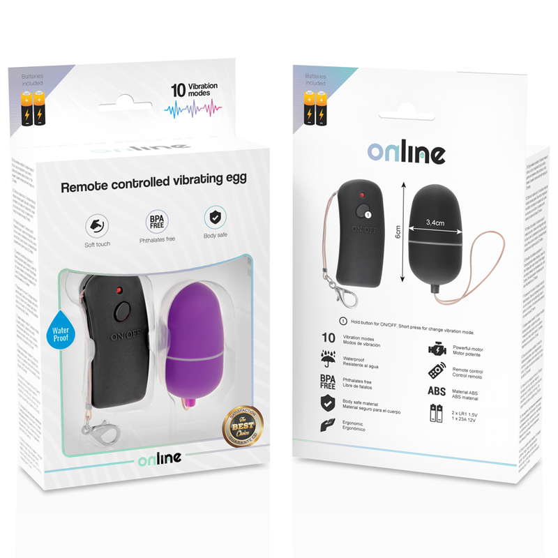 ONLINE - HUEVO VIBRADOR CON MANDO CONTROL REMOTO LILA - Imagen 4