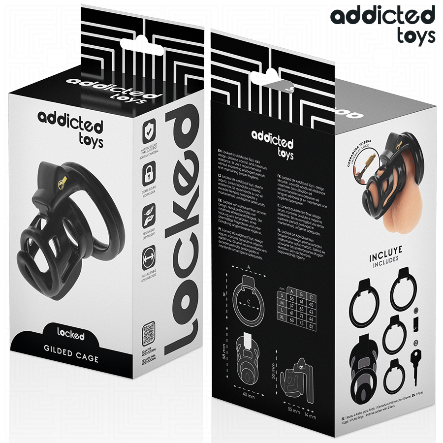 ADDICTED TOYS LOCKED - GILDEN CAGE JAULA PARA PENE DE SILICONA 8,5 CM - Imagen 6