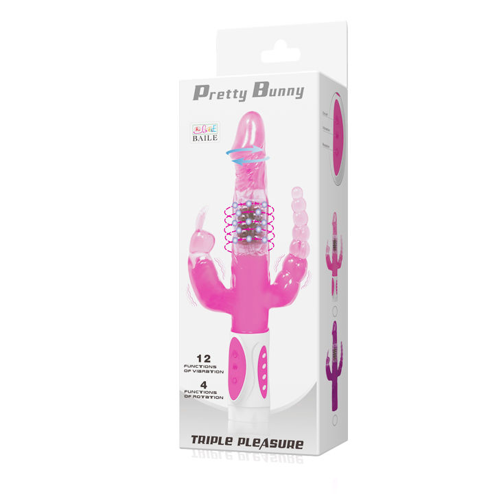 BAILE - PRETTY BUNNY TRIPLE VIBRADOR ROTADOR - Imagen 7